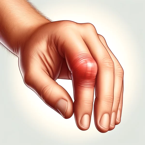 Opuch kĺbu na prste ruky